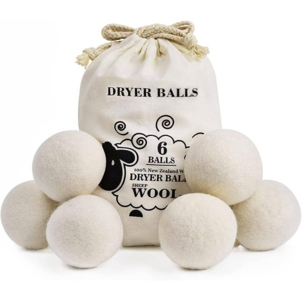 Organic Wool Dryer Balls - set of 6