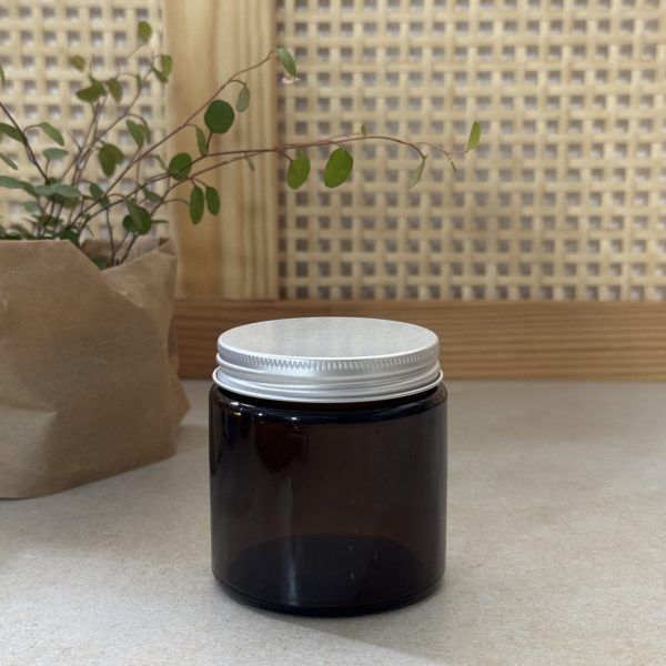 Amber Glass Jar with aluminium lid - 120ml